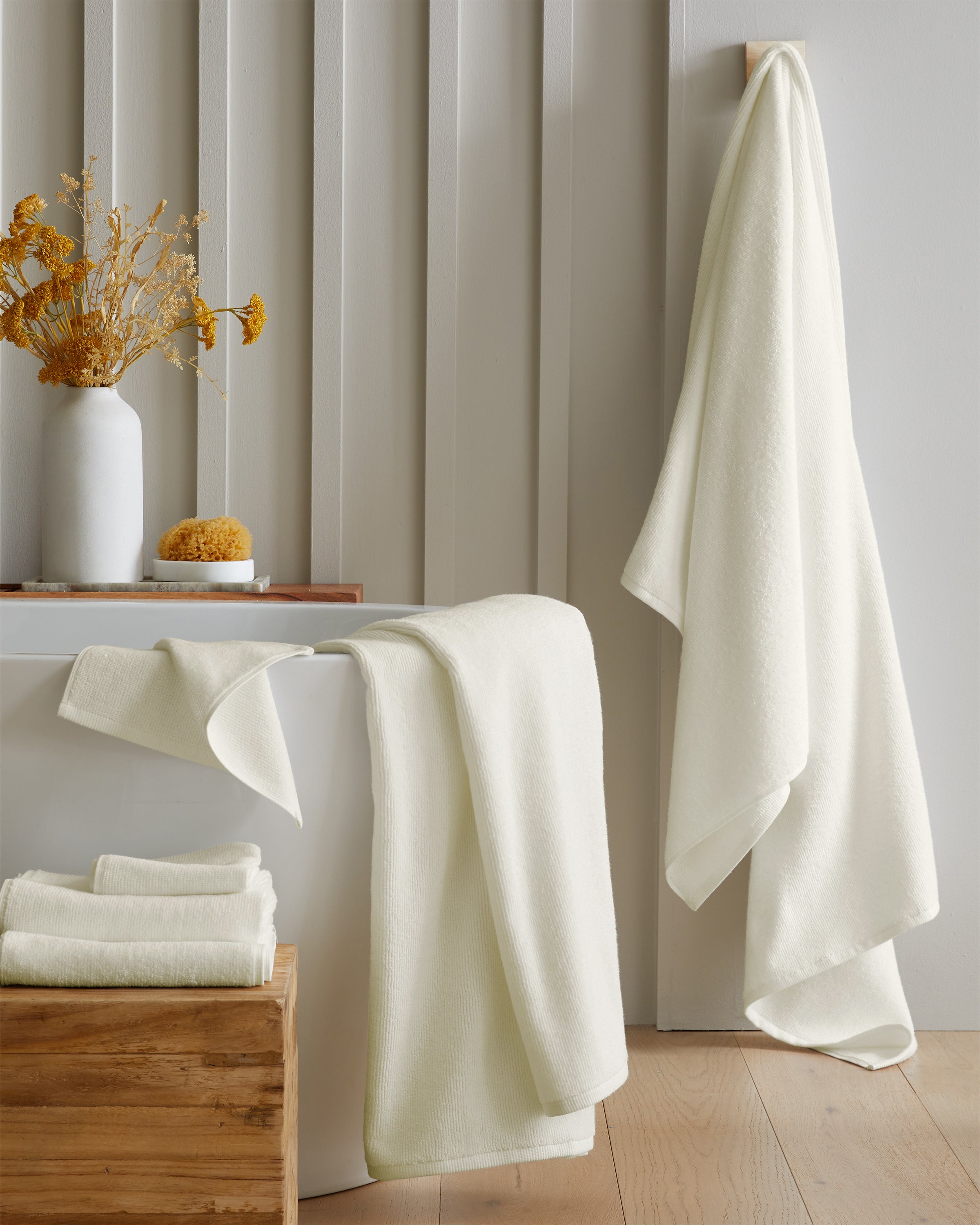Turkish Ribbed Quick Dry Bath Towel Bundle