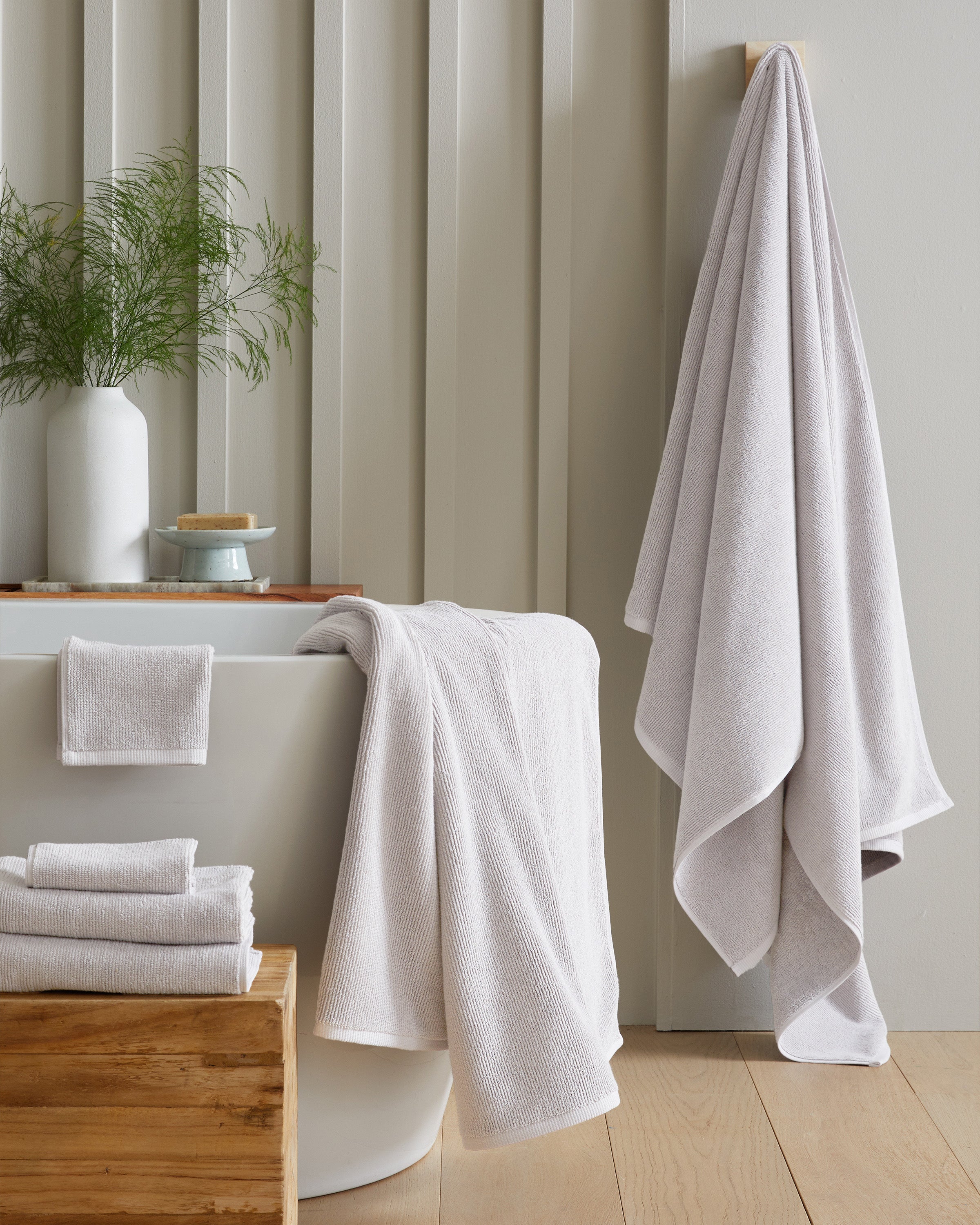 Turkish Ribbed Quick Dry Bath Towel Bundle