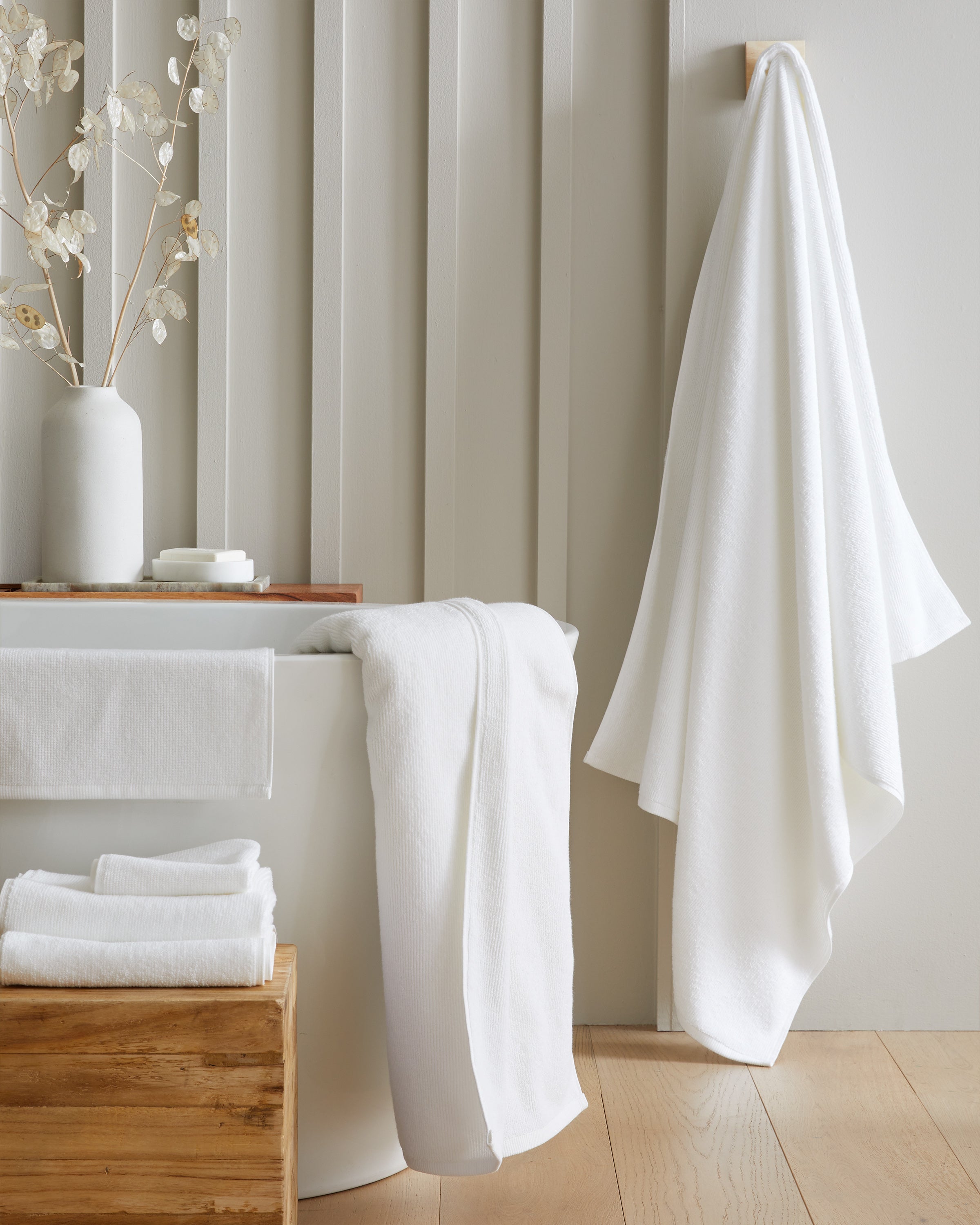 Turkish Ribbed Quick Dry Bath Towel Bundle