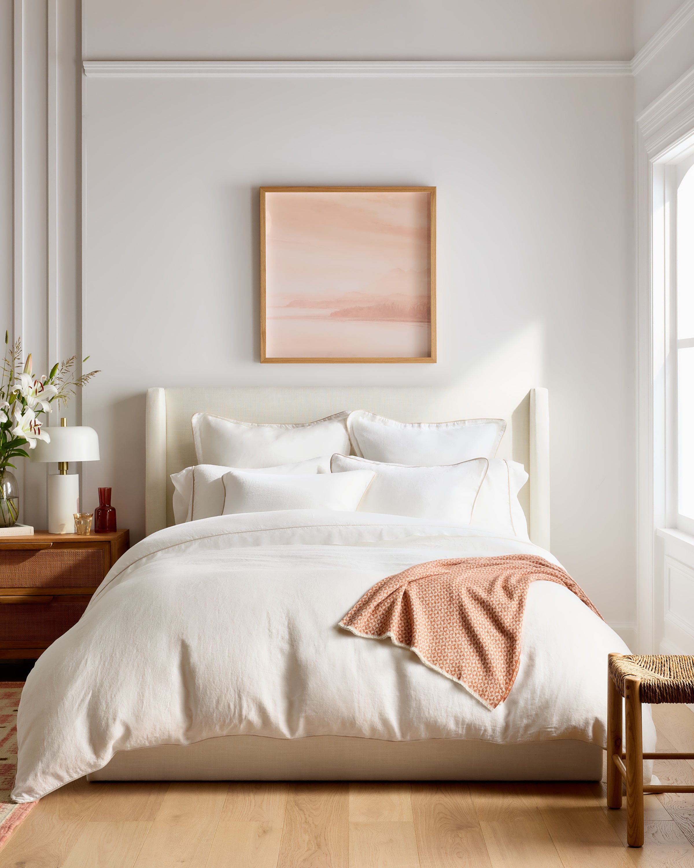 European Linen Piped Deluxe Bedding Bundle