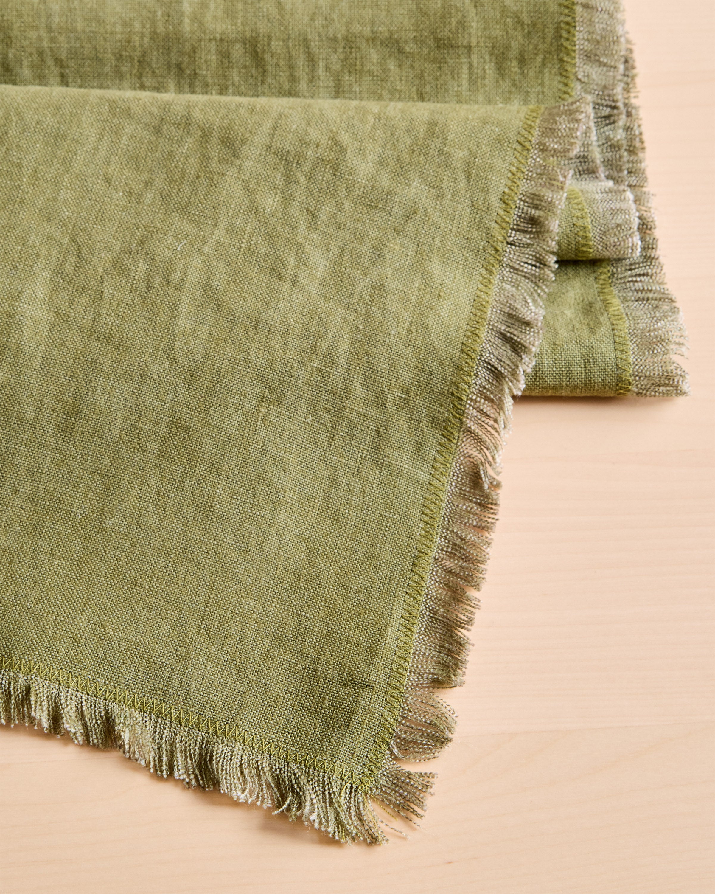 European Linen Fringe Table Runner